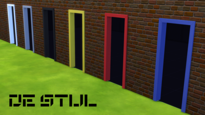 De Stijl Doors for The Sims 4