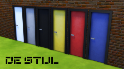 De Stijl Doors for The Sims 4