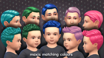 Maxis Matching Short Spiky Hairdo for Toddlers