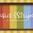 Basics Stripes Wallpaper with Kick and Crown Molding in Medium Wood