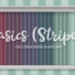 Basics Stripes Wallpaper with Kick and Crown Molding in White Wood