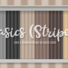 Basics Stripes Wallpaper with Kick and Crown Molding in White Wood