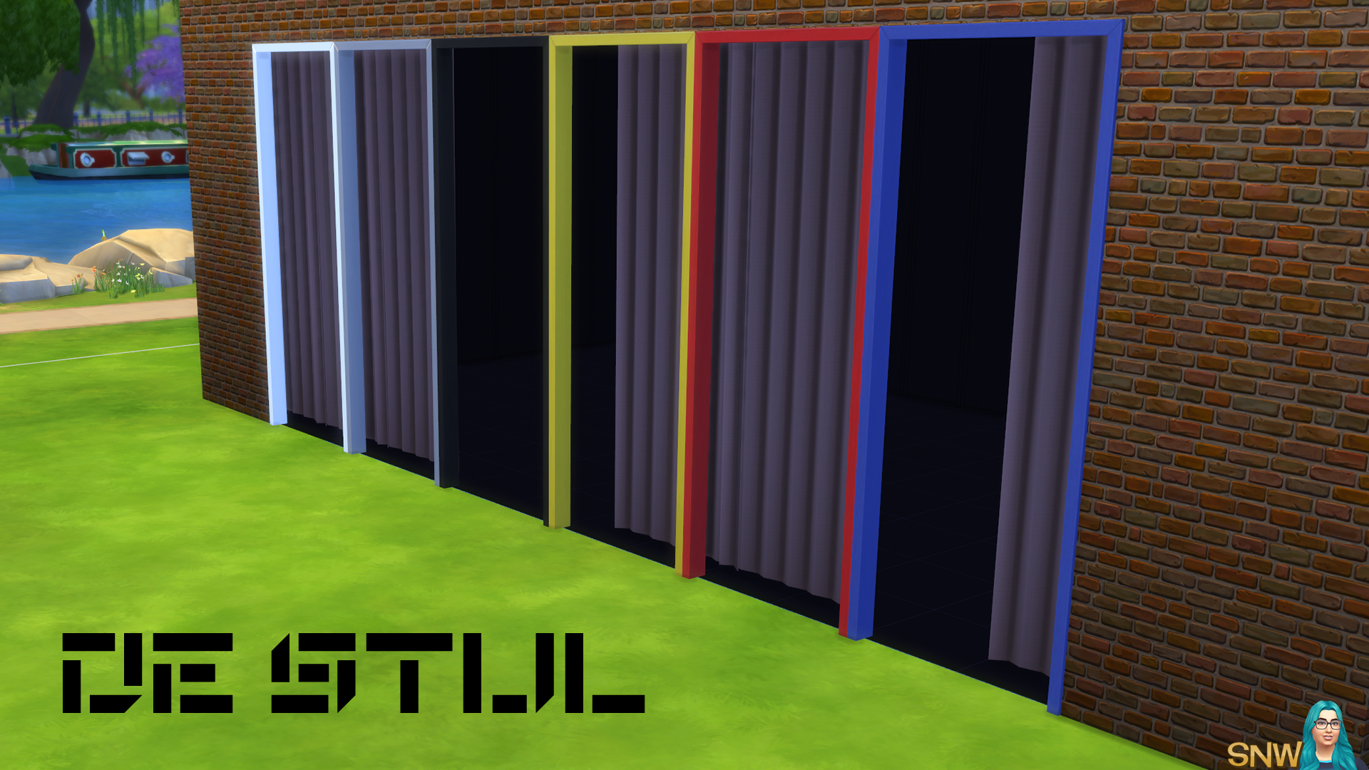 De Stijl Doors for The Sims 4