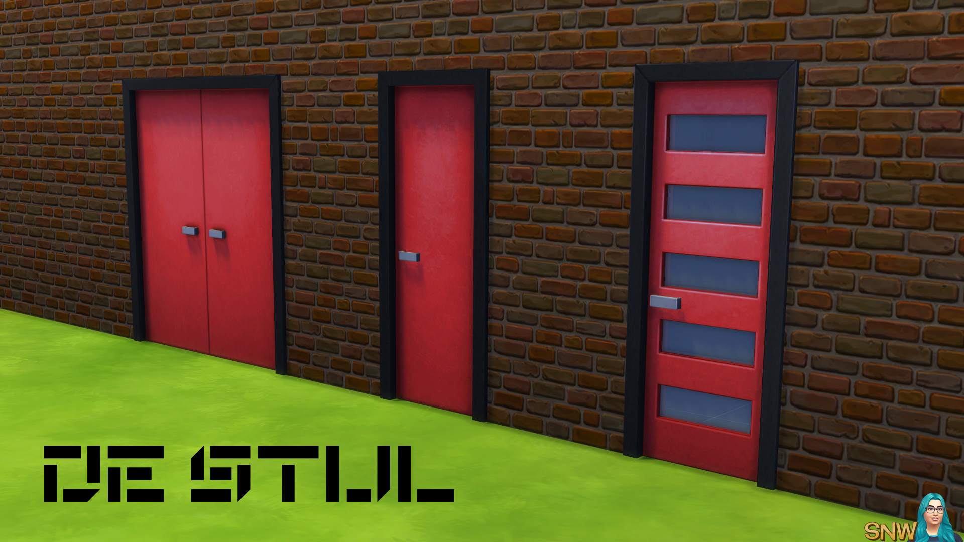 De Stijl Doors for The Sims 4