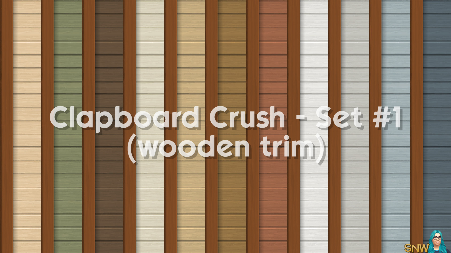 Clapboard Crush Siding Walls Set #1 (with Wooden Corner Trim)