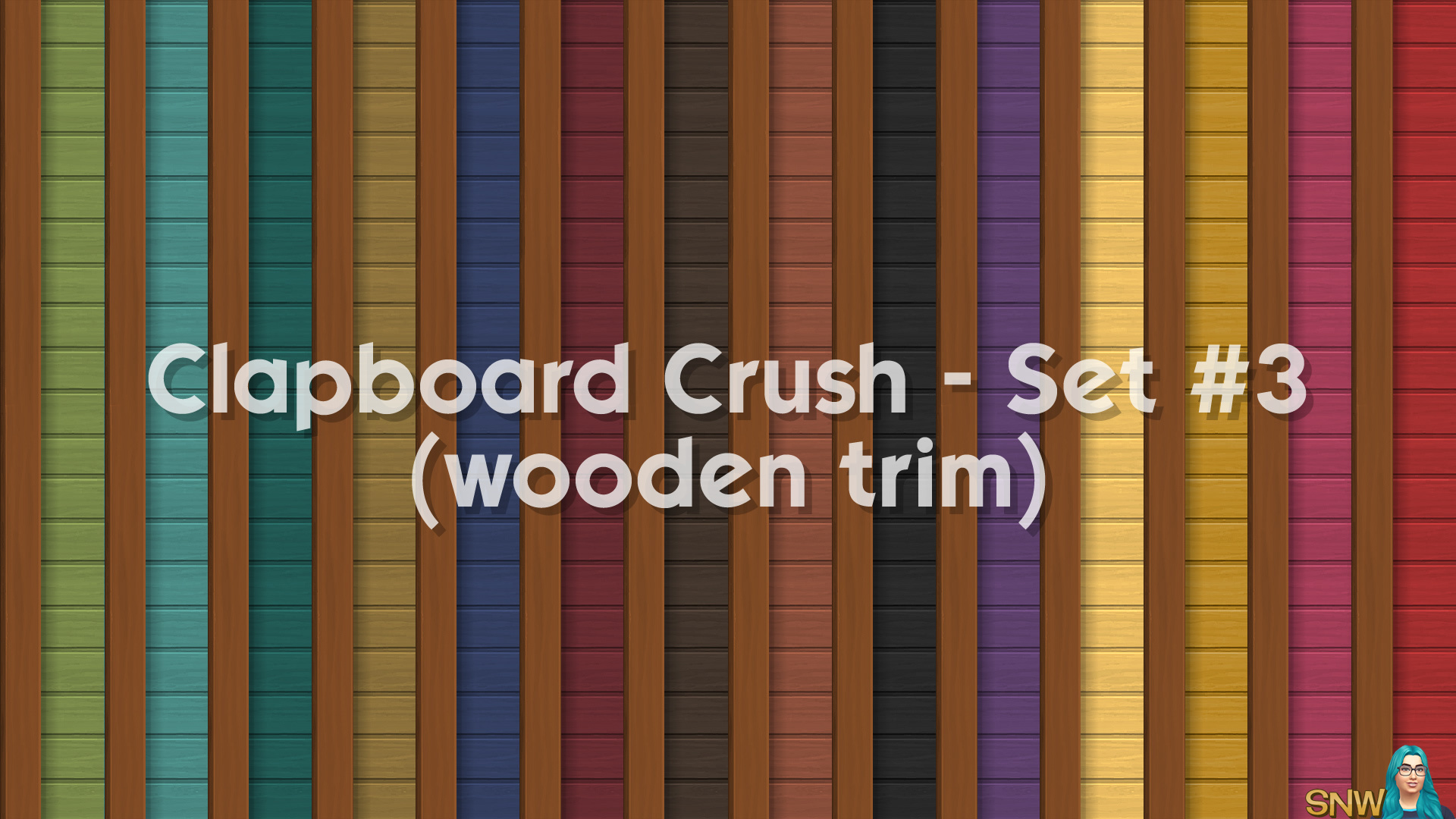 Clapboard Crush Siding Walls Set #3 (with Wooden Corner Trim)
