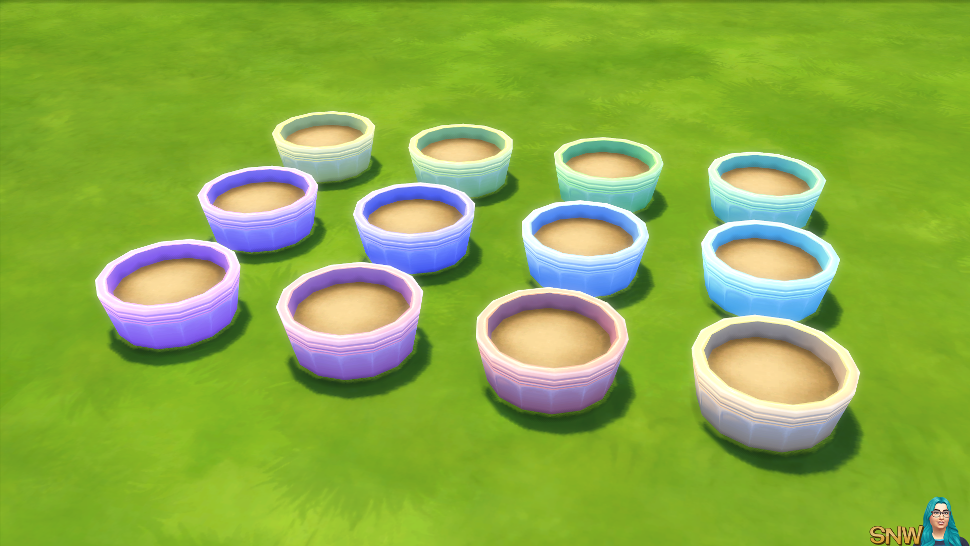 Pastel/Berry Garden Pots