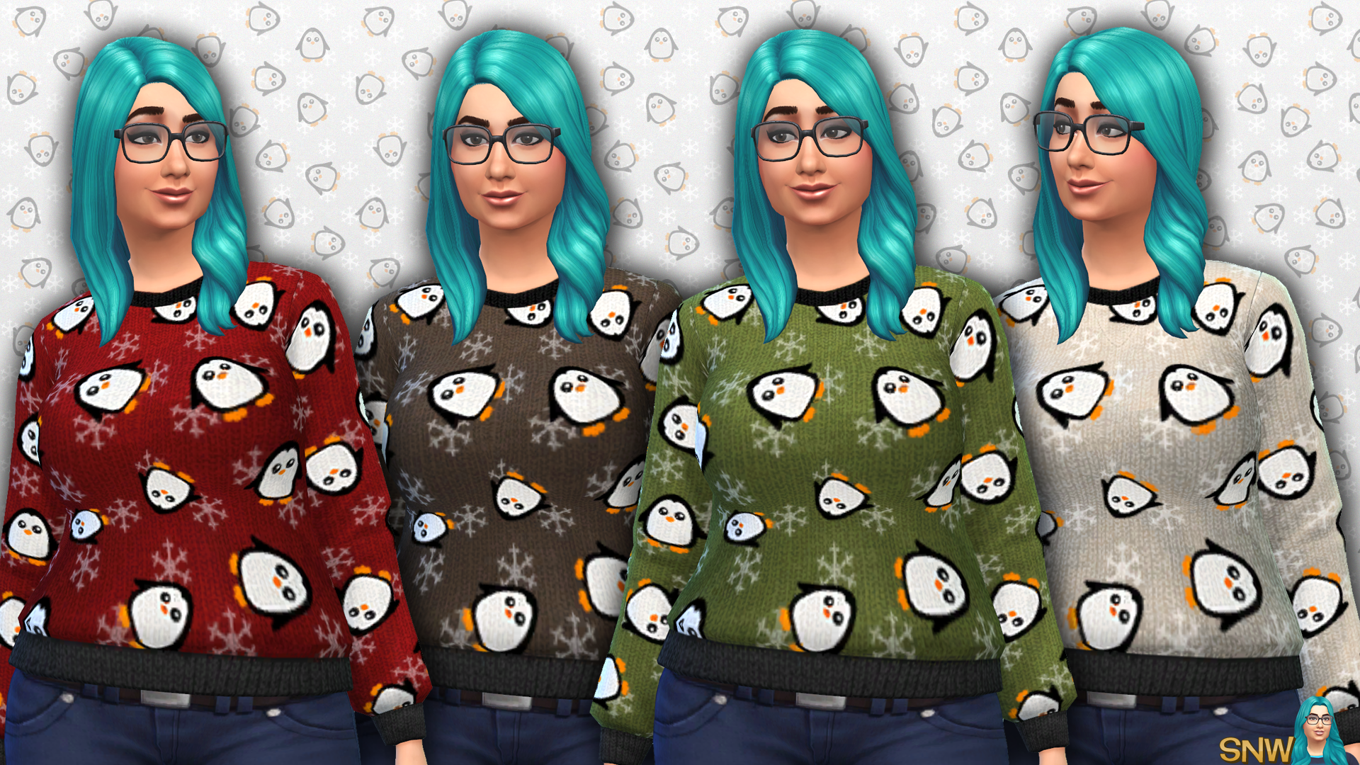 Women&#039;s Penguin Pattern Sweater