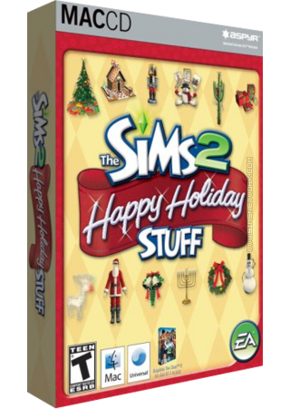 The Sims 2: Happy Holiday Stuff for Mac box art packshot US