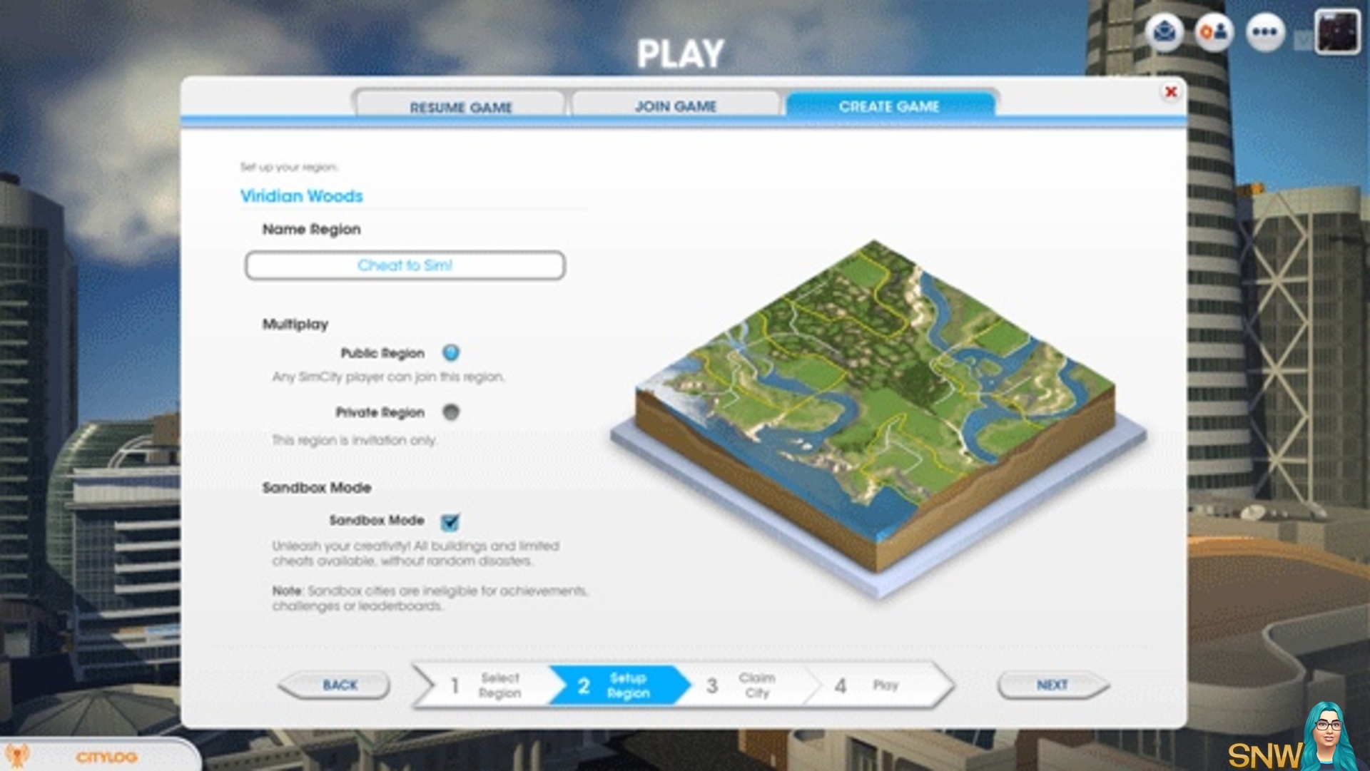 SimCity Sandbox Mode